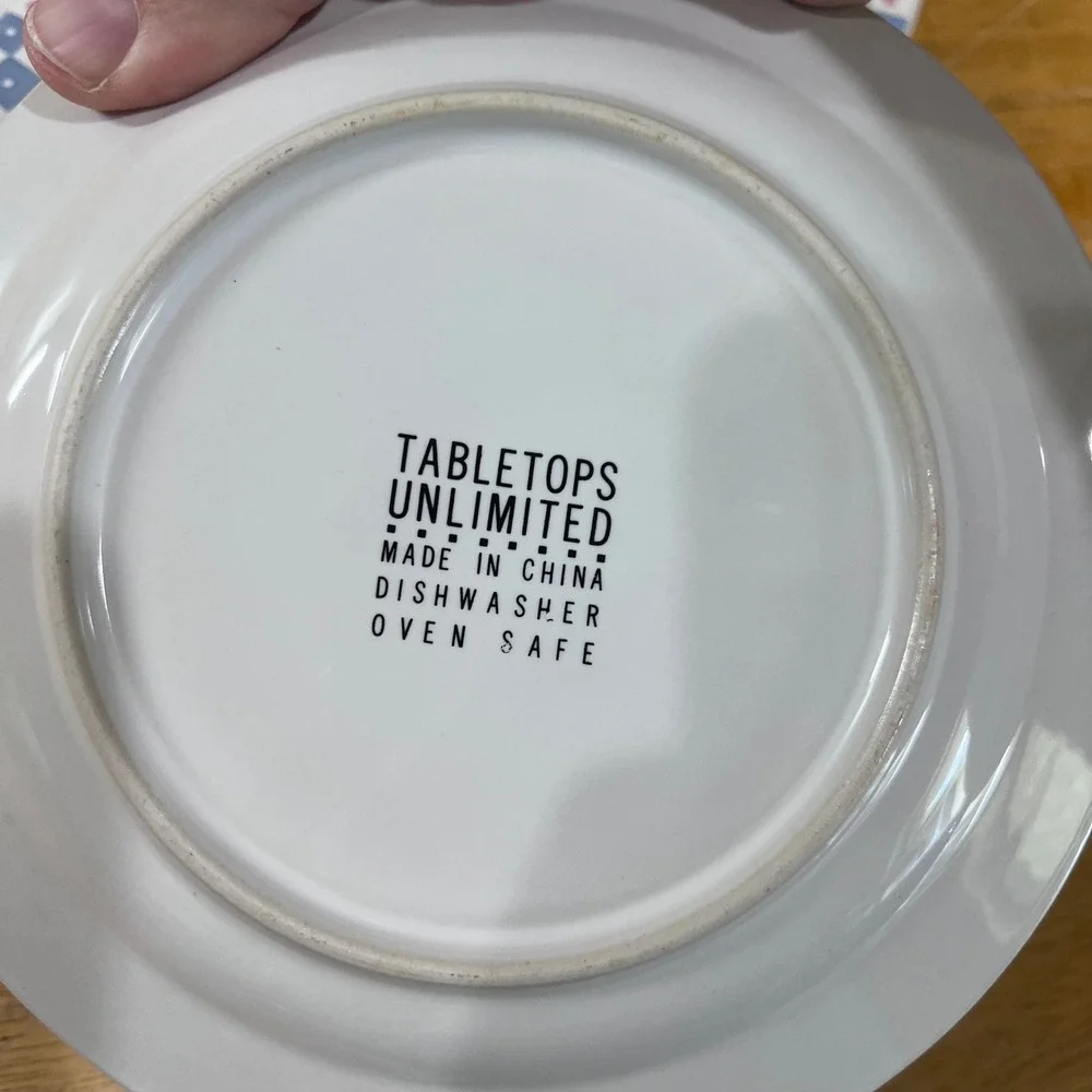 Vtg Tabletops‎ Unlimited Cow Heart Checkered Salad Plates Set of 3 Farmhouse 8